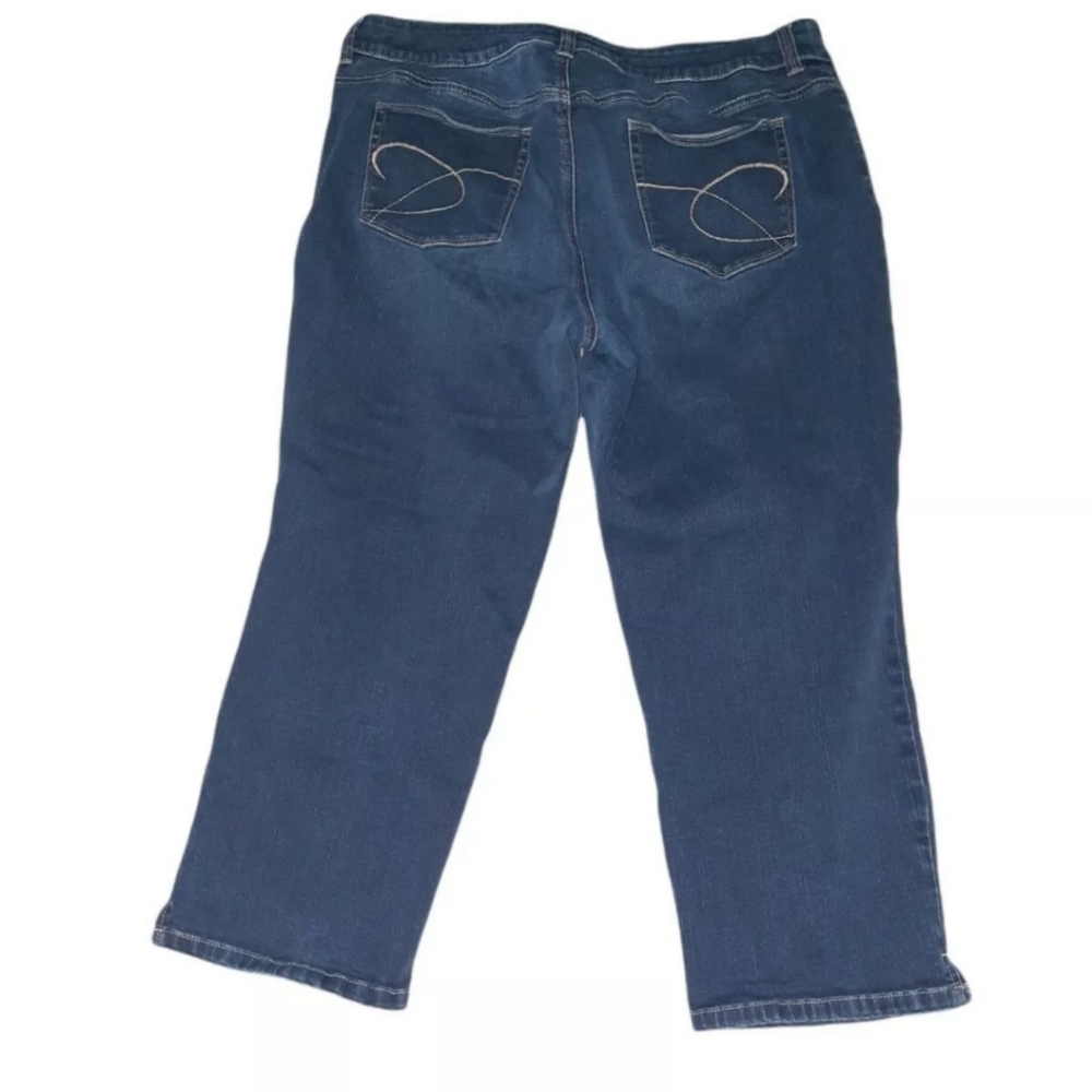So Slimming 36 By Chicos 2.5 Dark Blue Wash Straight Leg Woman pants Jea… - Picture 2 of 3